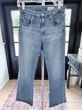 AG Adriano Goldschmied Farrah High Waist Boot Crop raw edge jeans size 29